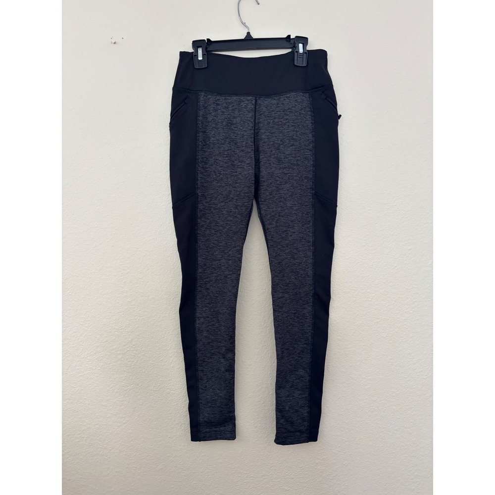 Athletic Works Womens High Rise Pocket Leggings Black Soot Heathered S 4-6 A999
